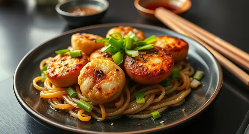 Fishcakes and Scallops Stir Fry Recipe