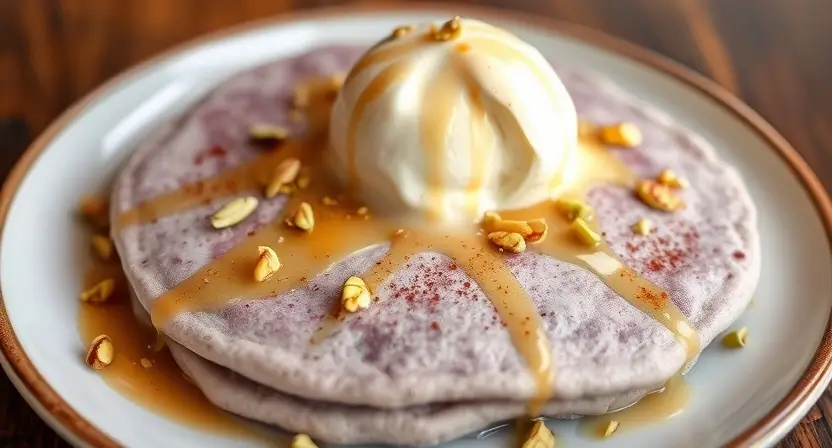 taro flavored pancake recipe dessert