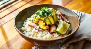 street corn chicken rice bowl