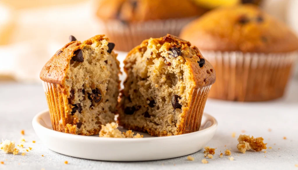 High Protein Banana Chocolate Chip Muffins (Easy & Healthy Recipe)