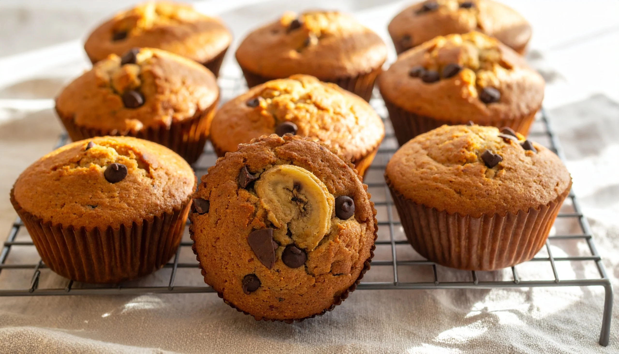 High Protein Banana Chocolate Chip Muffins (Easy & Healthy Recipe)