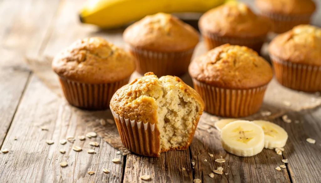 High Protein Banana Muffins (12g of protein per muffin)