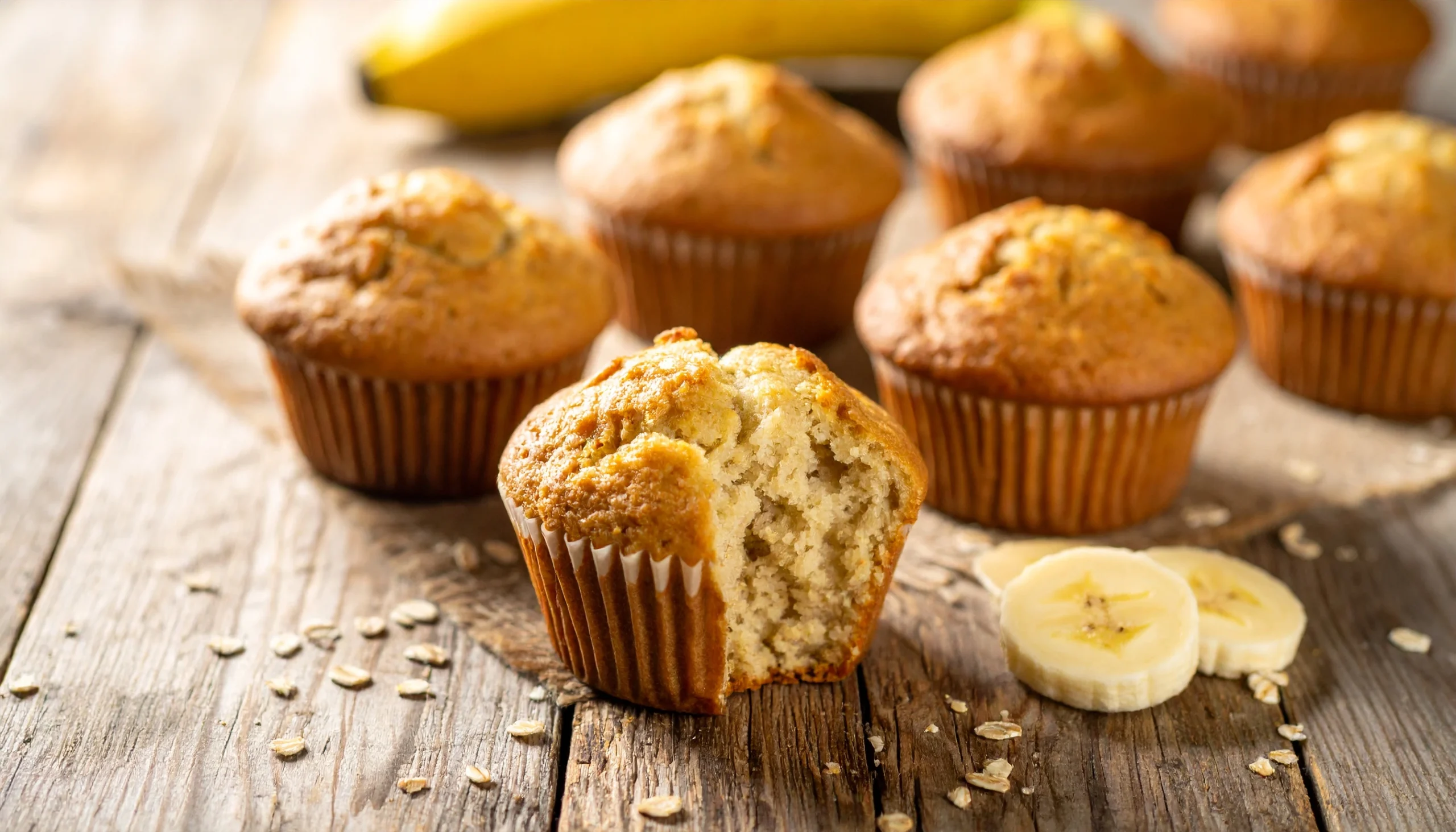High Protein Banana Muffins (12g of protein per muffin)