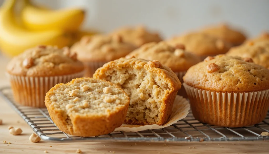 High Protein Banana Muffins (12g of protein per muffin)