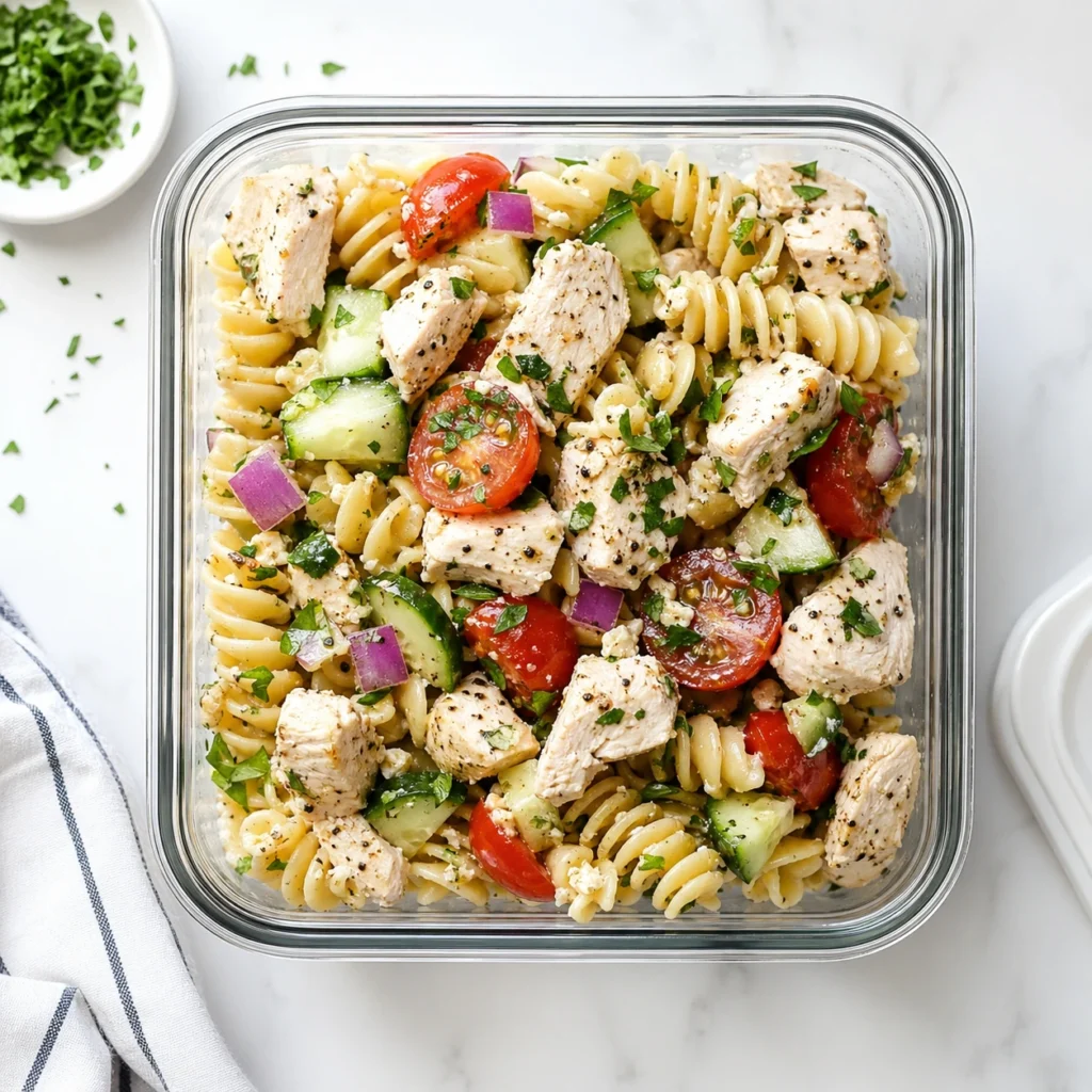 High Protein Pasta Salad with Chicken
