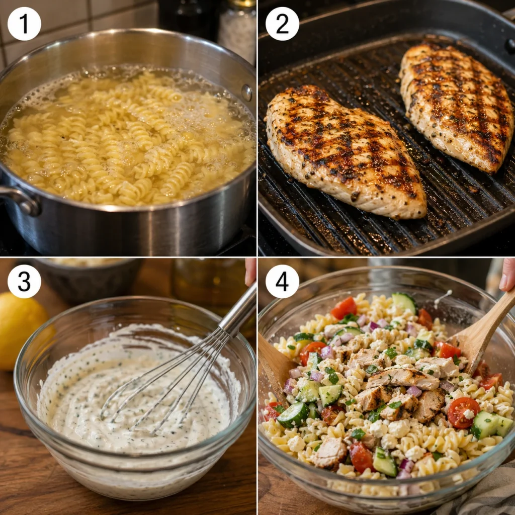 High Protein Pasta Salad with Chicken