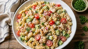 High Protein Pasta Salad with Chicken