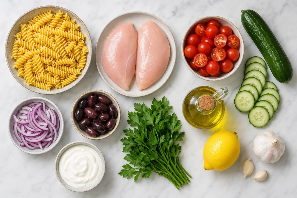 High Protein Pasta Salad with Chicken