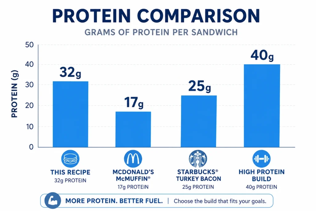 High protein breakfast sandwich Nutrition Comparison