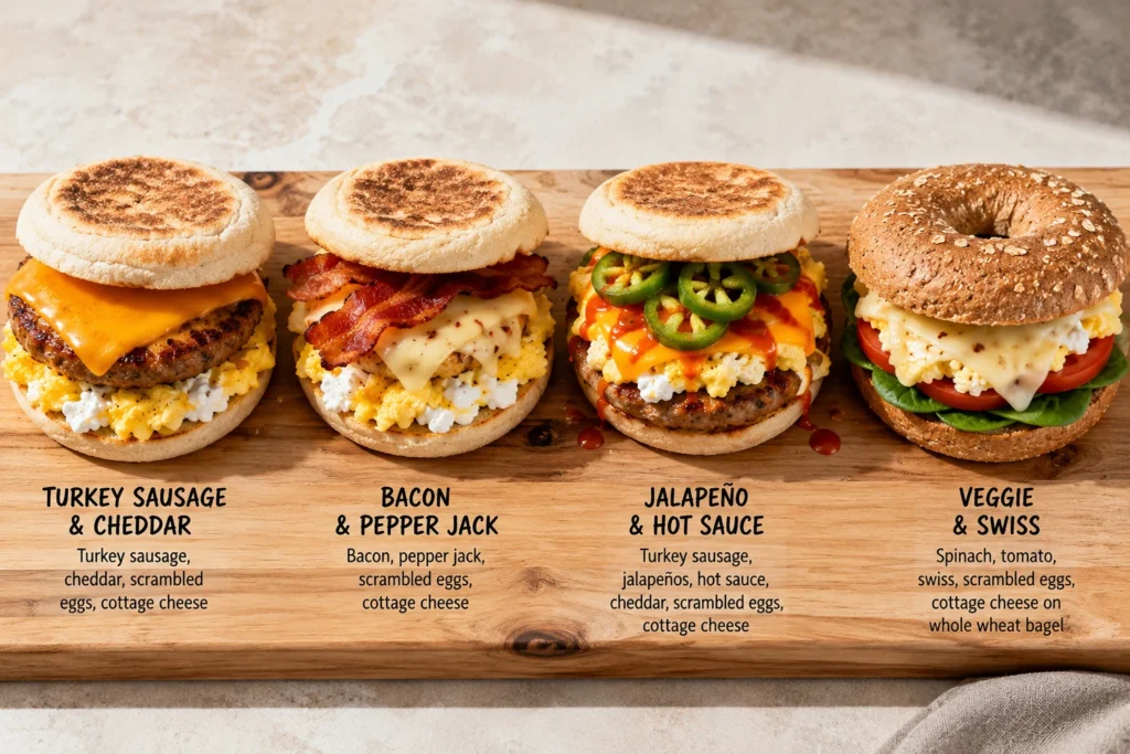 High protein breakfast sandwiches
