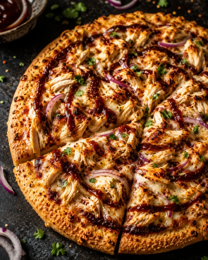 High Protein Pizza BBQ Chicken